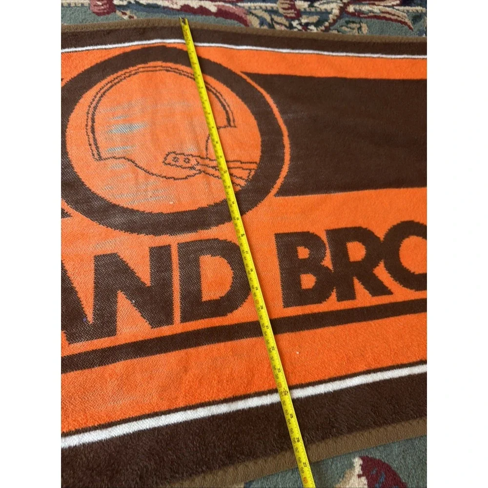 Vintage 1980's Cleveland Brown Stadium Throw Blanket 26 1/2 x 57 1/2 Beach Towel